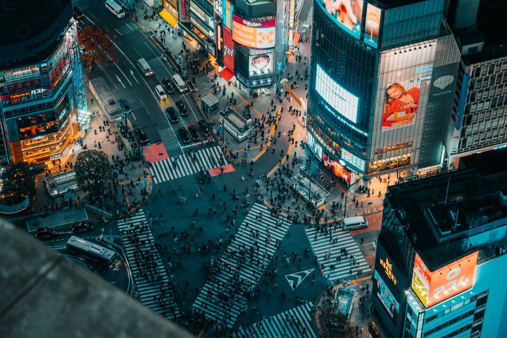 Shibuya Crossing at night, Tokyo